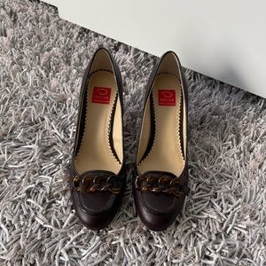 Oscar De La Renta Barbara Women's Heels Brown Heel Sz 7.5 US